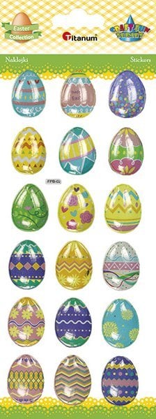 Titanum Naklejki wypukłe pisanki 22x30mm 18szt