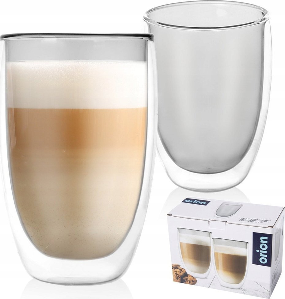 Orion Szklanki termiczne z podwójną ścianką do kawy latte DOUBLE 460 ml 2 szt.
