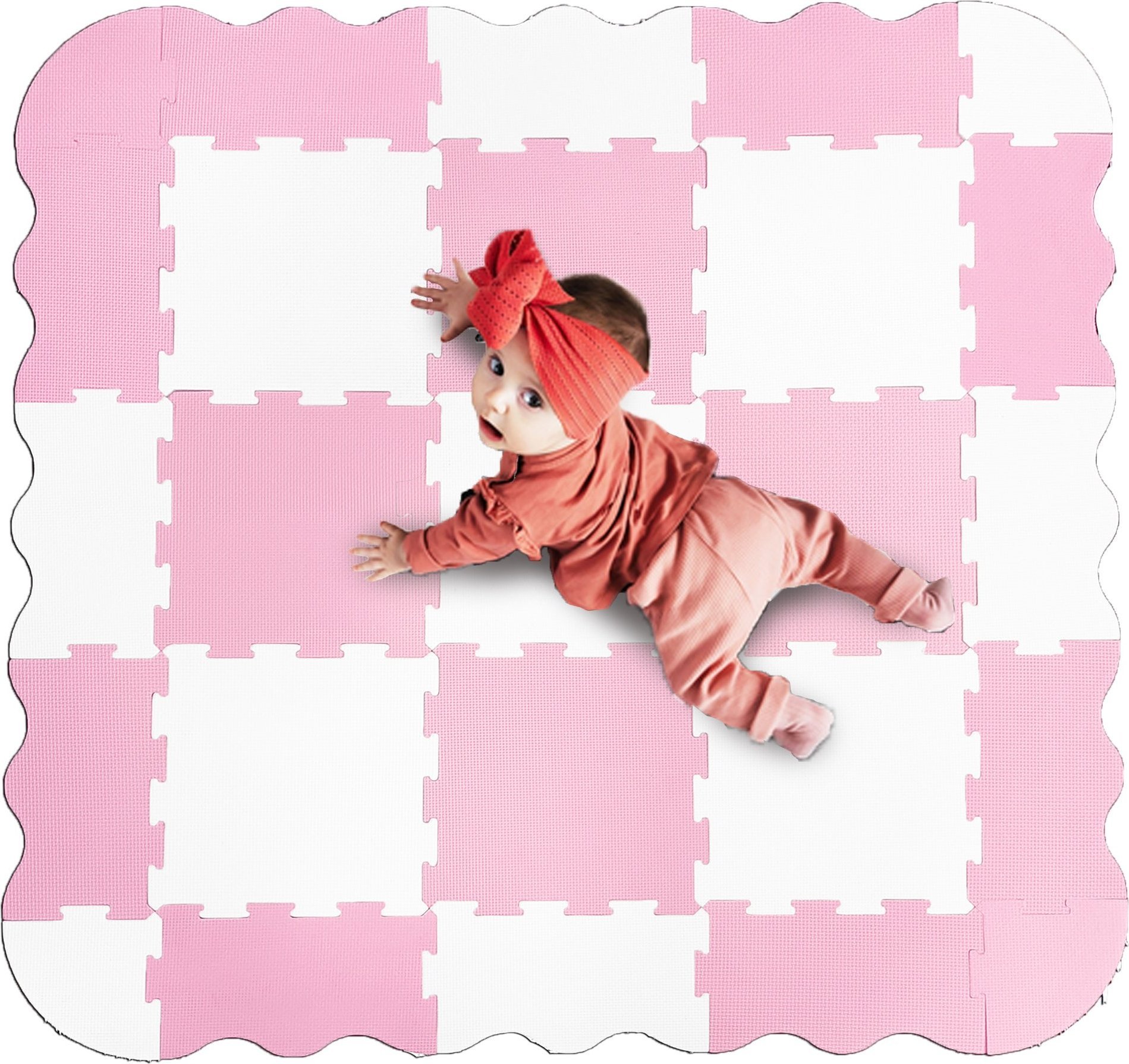 Happy Kiddo SN608 Mata piankowa puzzle edukacyjna różowa