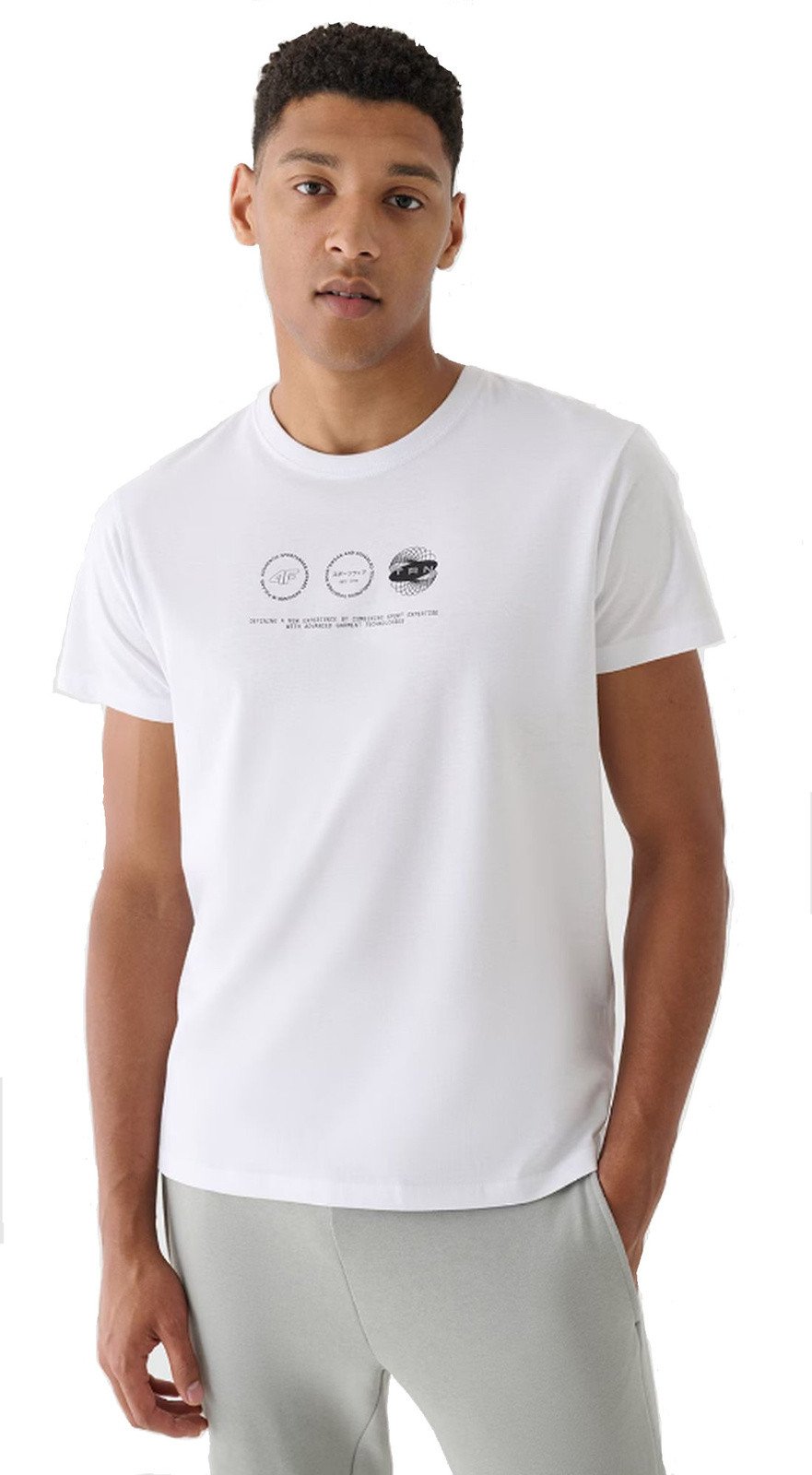 Męska koszulka bawełniana 4F M2481 casualowy T-SHIRT sportowy R. L