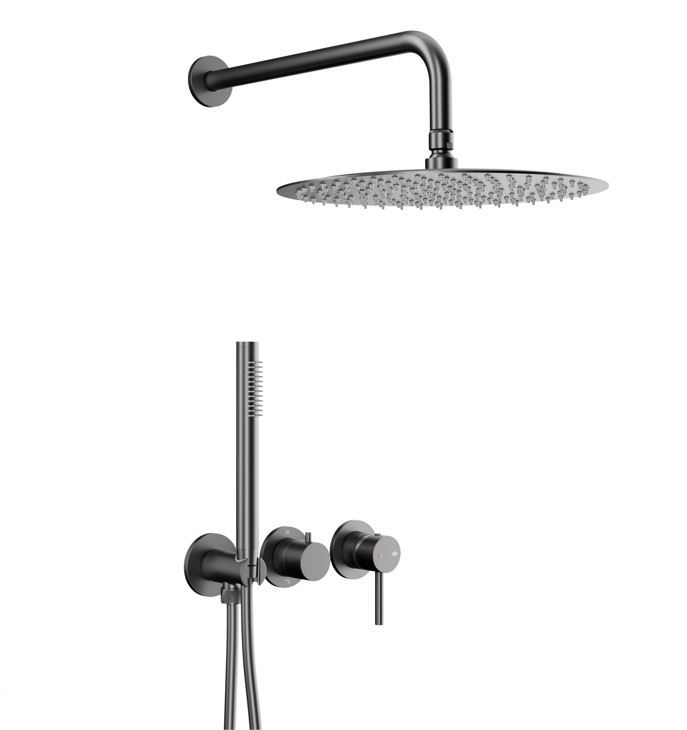 Zestaw prysznicowy KFA 5039-511-61 / ZESTAW NATRYSK PODTYNK Z BATERIĄ 3-OTW, 2-FUNKCYJNĄ GUN METAL GREY