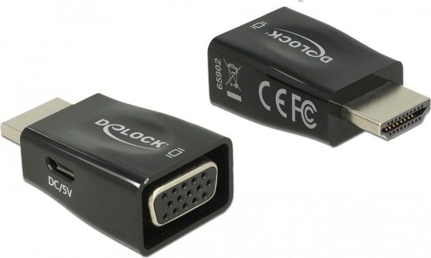 Adapter AV Delock HDMI - D-Sub (VGA) czarny (65902)
