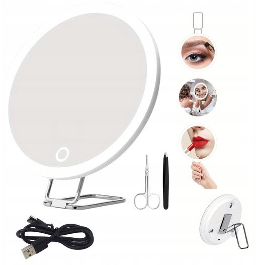 Lusterko podświetlane LED powiększenie 30x