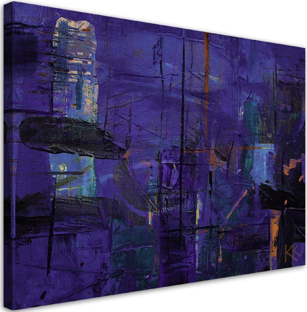 Feeby Obraz na płótnie, Fioletowa abstrakcja ręcznie malowana - 120x80