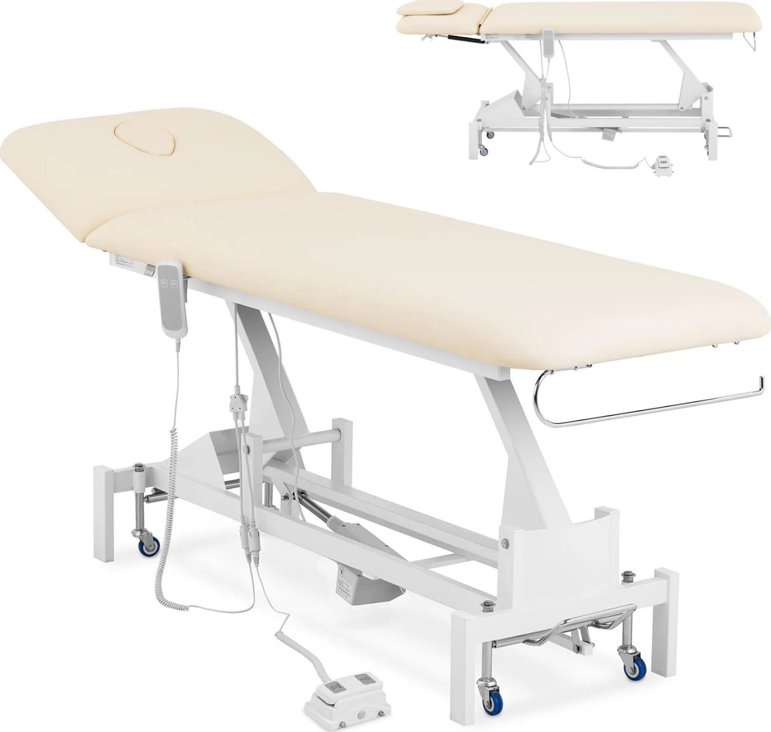 Physa Stół łóżko do masażu elektryczne z pilotem LILLE - beżowe Stół łóżko do masażu elektryczne z pilotem LILLE - beżowe