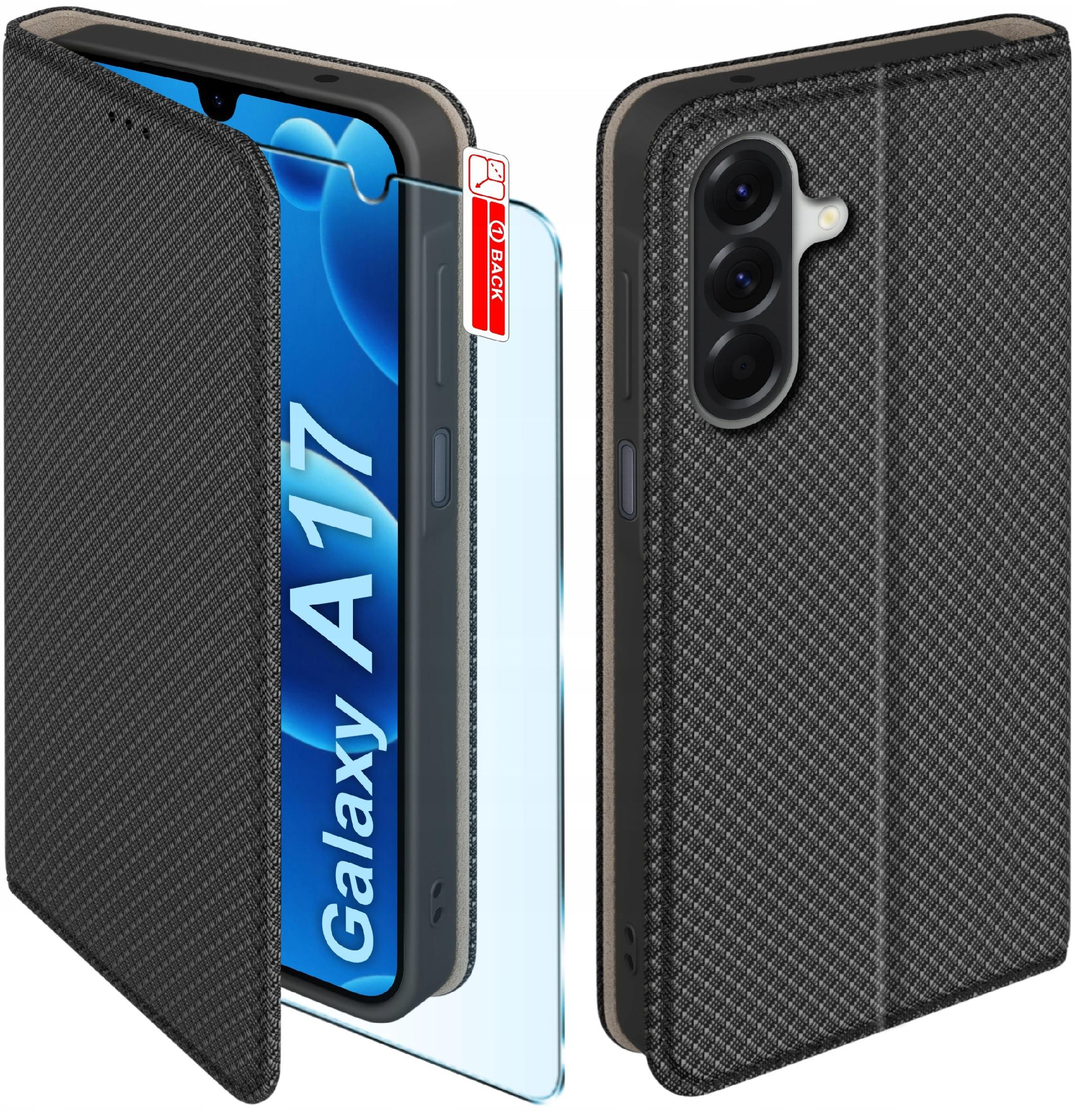 Etui MAGNET do Samsung A17 5G Zamykane Czarne Futerał + Szkło 9H