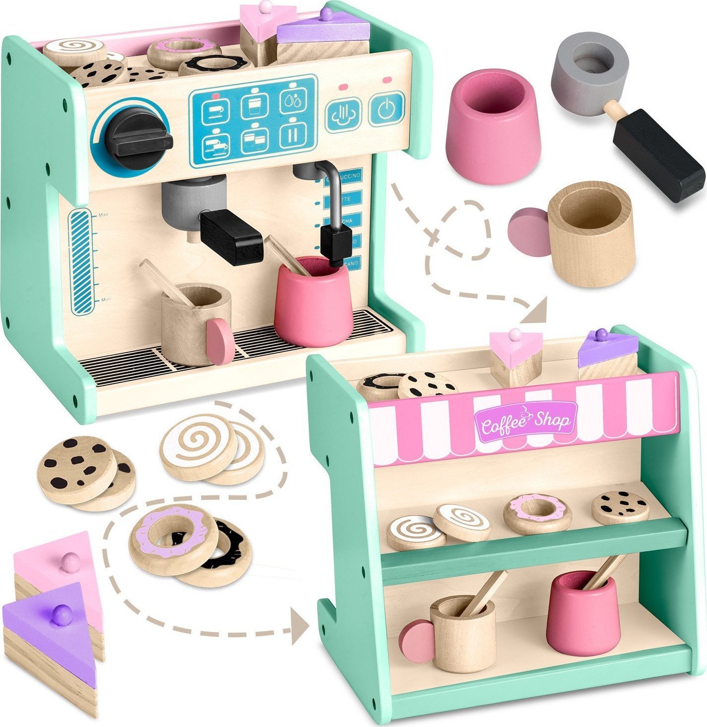 Ekspres na kapsułki Ricokids Cukiernia z ekspresem do kawy Ricokids 785100 miętowa