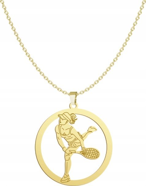 Radziszewska Jewellery Pozłacany Naszyjnik Tenisistka TENIS ZIEMNY GRAWER