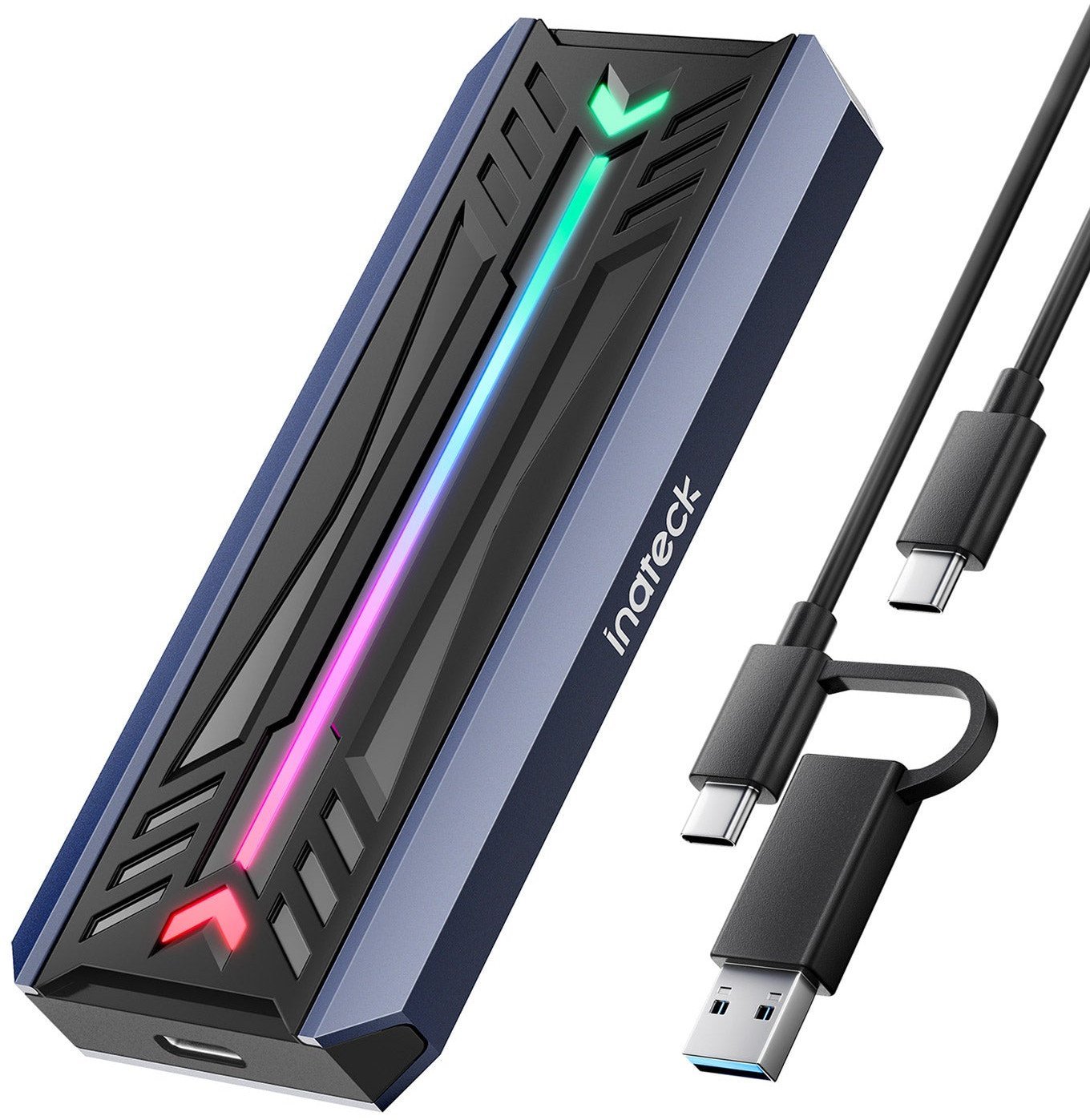 Inateck SSD Gehäuse RGB M.2 NVMe SATA USB 3.2