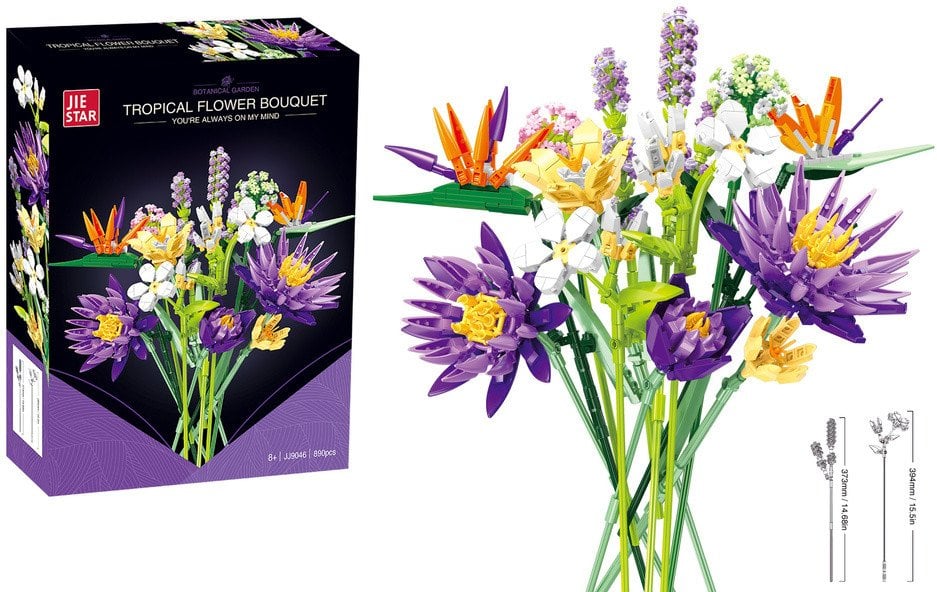 Klocki Konstrukcyjne Bukiet Kwiaty Tropikalne 890 el.