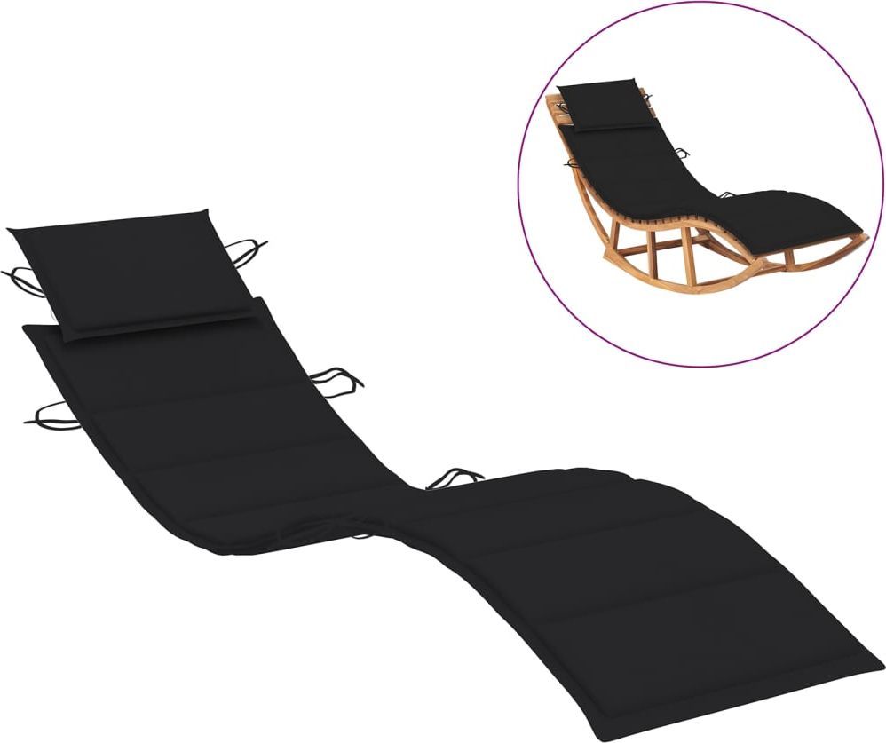 vidaXL Poduszka na leżak czarna 186x58x4cm