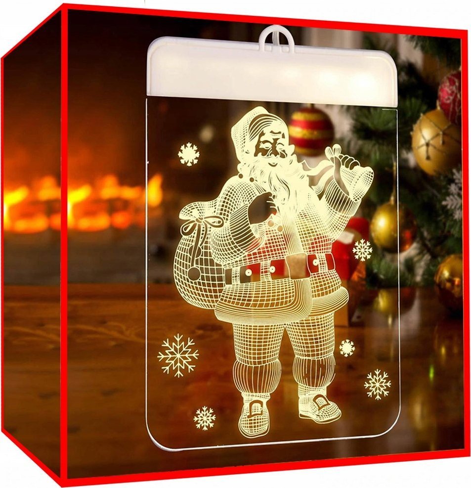 Dekoracja świąteczna Verk WITRAŻ LED 3D NA OKNO OZDOBA LAMPKI ŚWIĄTECZNE
