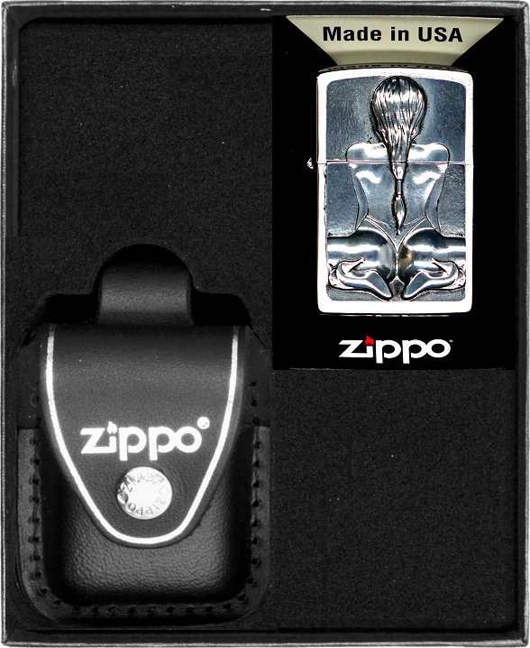 Zestaw ZIPPO Zapalniczka KNEELING GIRL EMBLEM Prezentowy No3