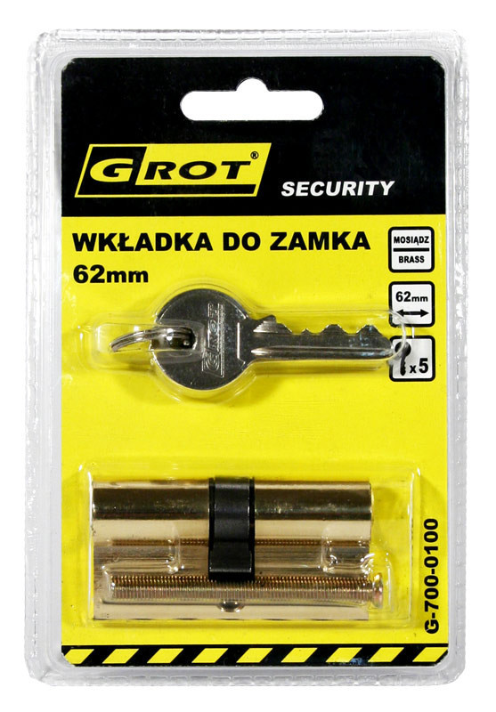 Grot Wkładka bębenkowa 31x31mm 62mm mosiądz 5 kluczy
