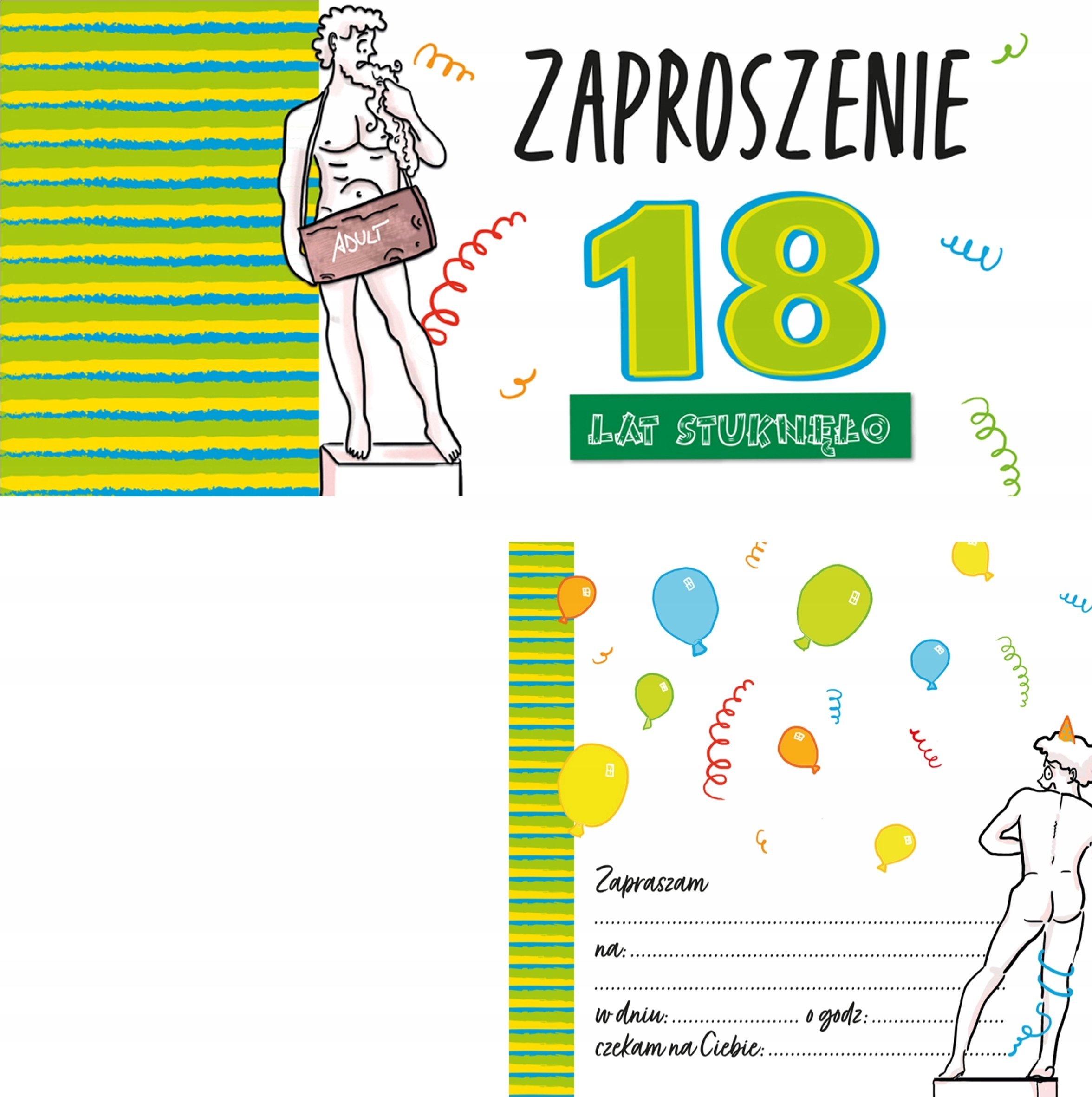 HENRY Zaproszenie Urodziny 18 - Chłopak (5szt)