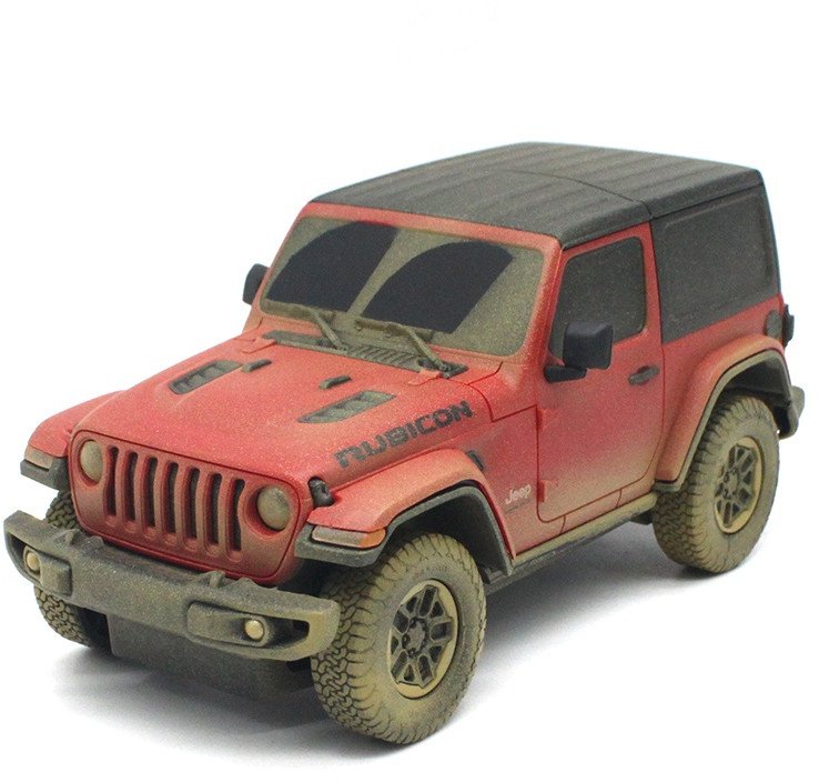 JEEP Wrangler Rubicon R/C skala 1:24 Rastar 79500-4 Muddy version samochód sterowany czerwony