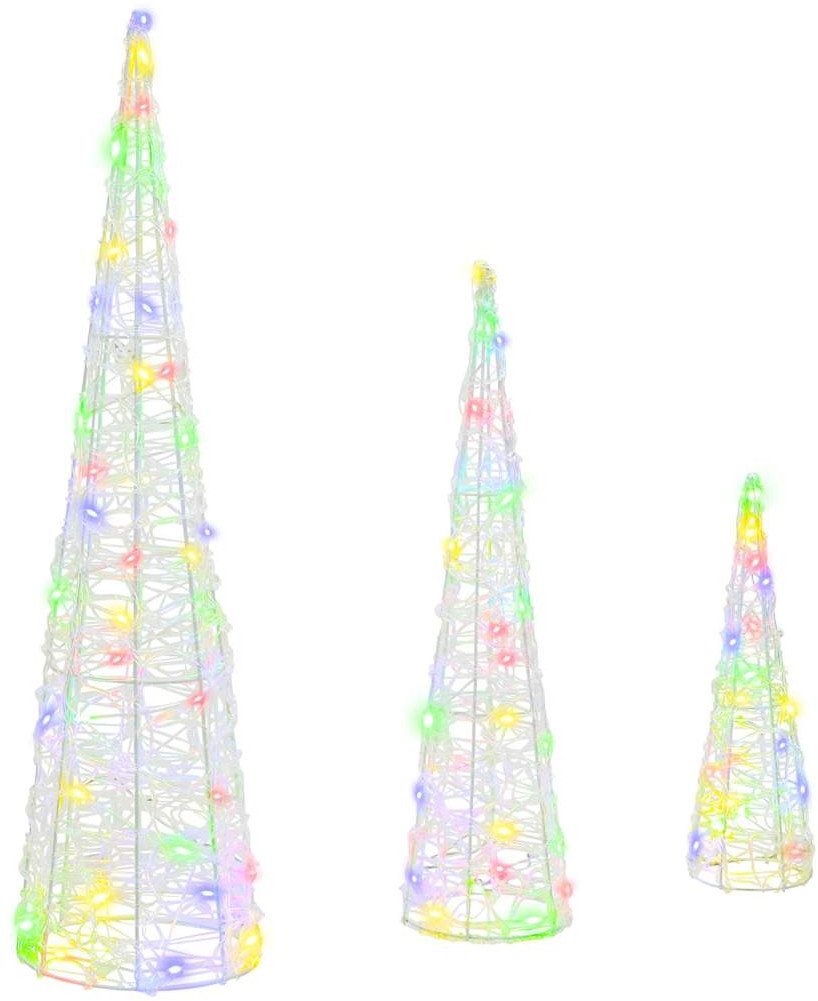 vidaXL Choinka 3 pcs Wielokolorowe 20 x 20 x 80 cm Akryl