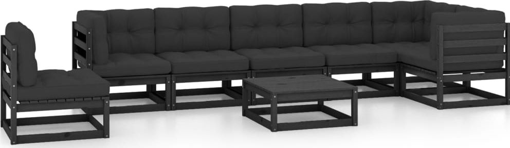 vidaXL 8-cz. zestaw wypoczynkowy do ogrodu, z poduszkami, lita sosna