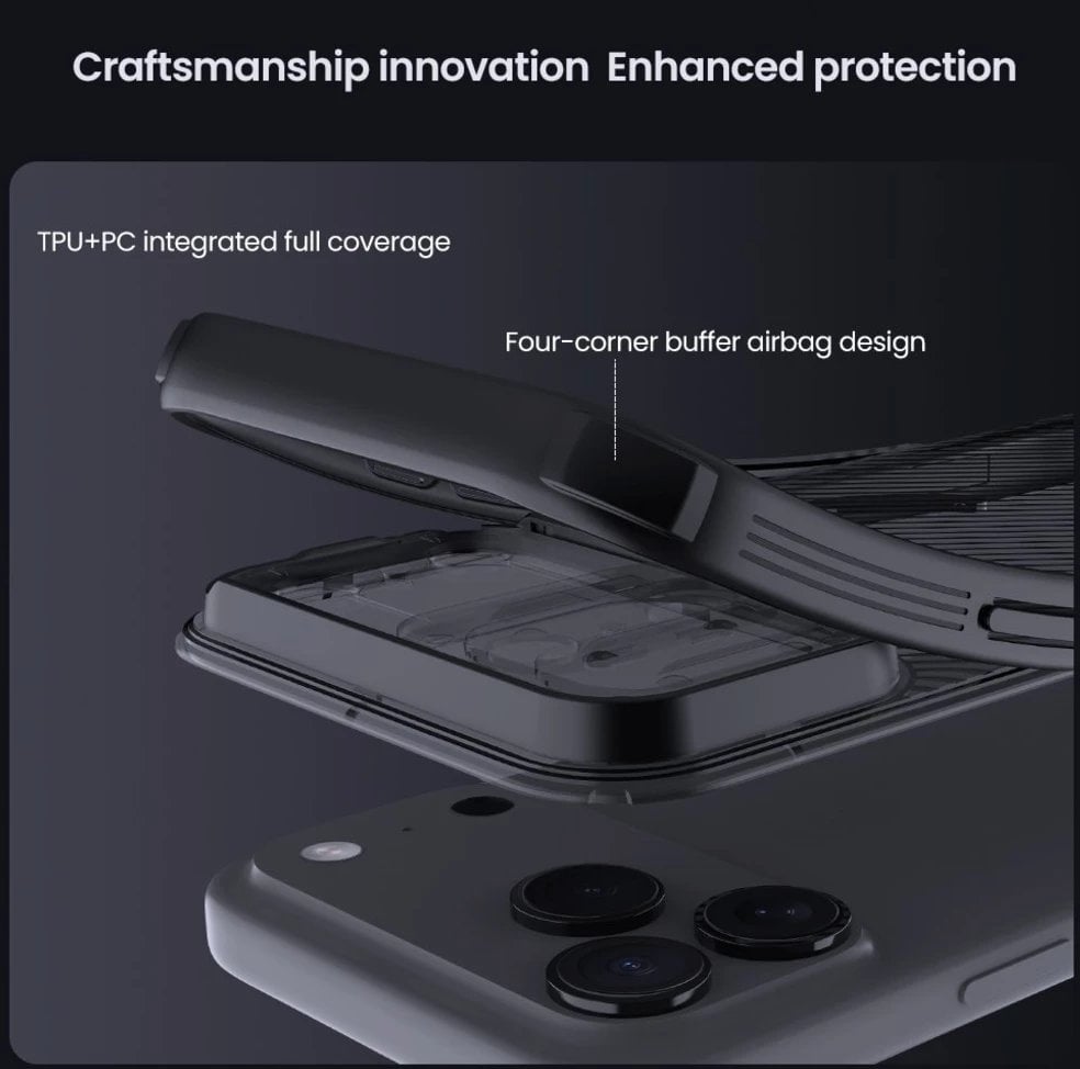 Etui Nillkin CamShield Pro Magnetic Case do Apple iPhone 17 Pro Max półprzezroczyste czarne