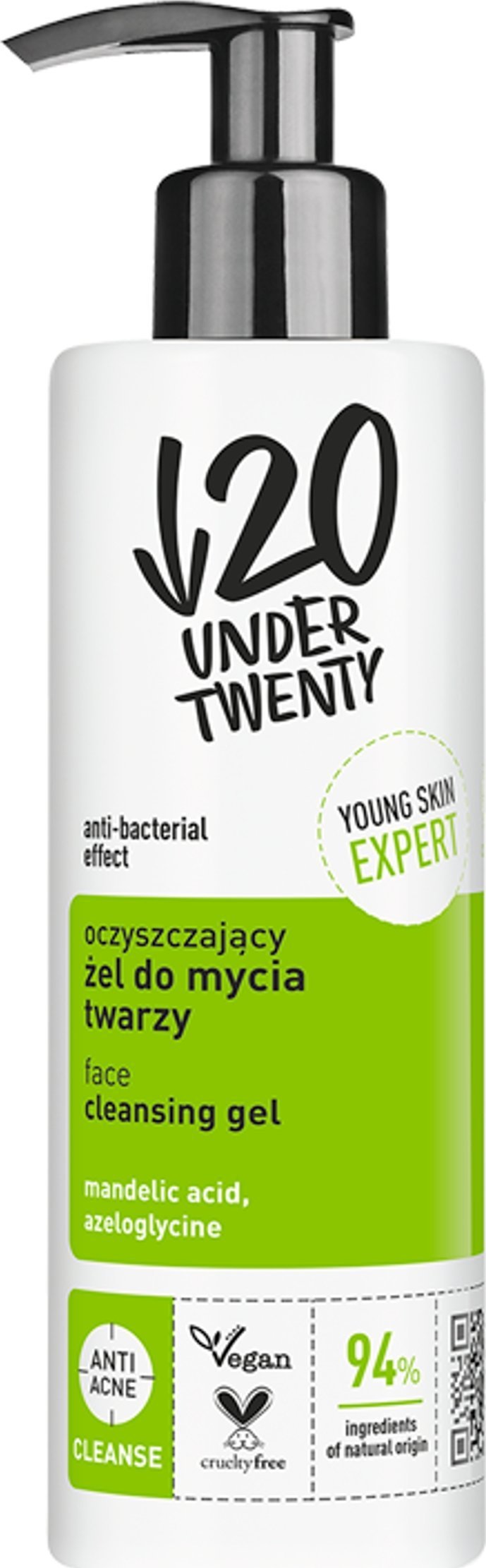 Under Twenty Anti Acne oczyszczający żel do mycia twarzy 190ml