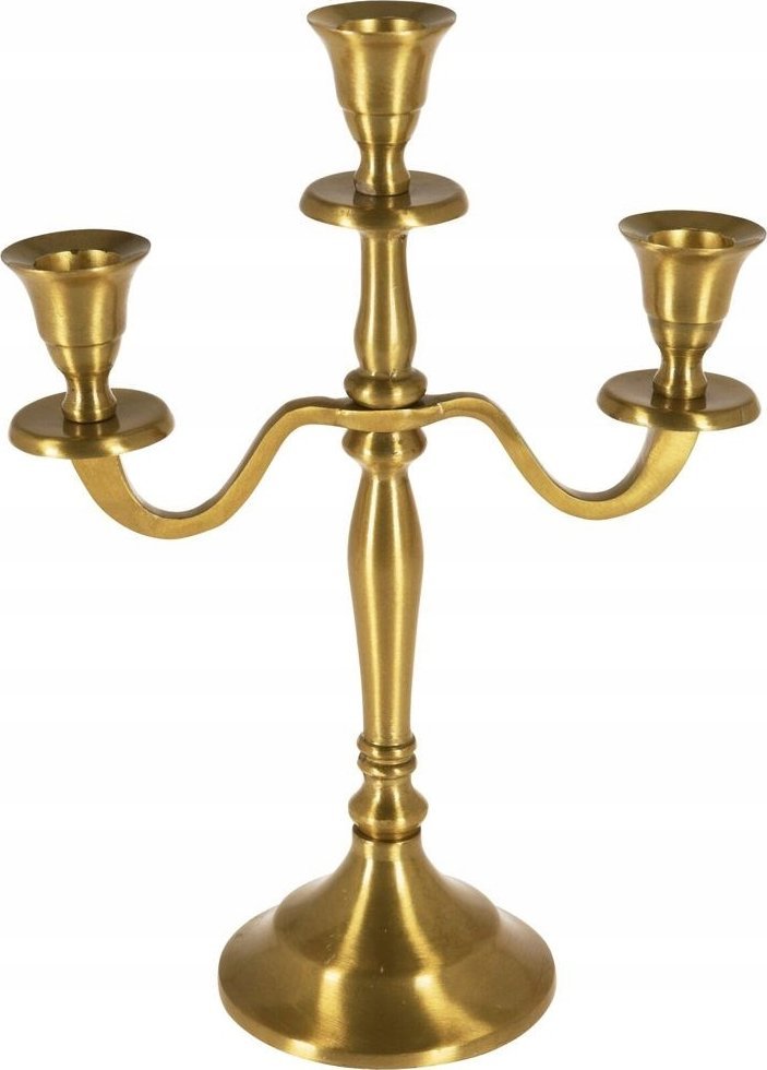 Home Styling Collection Świecznik kandelabr złoty 3-ramienny