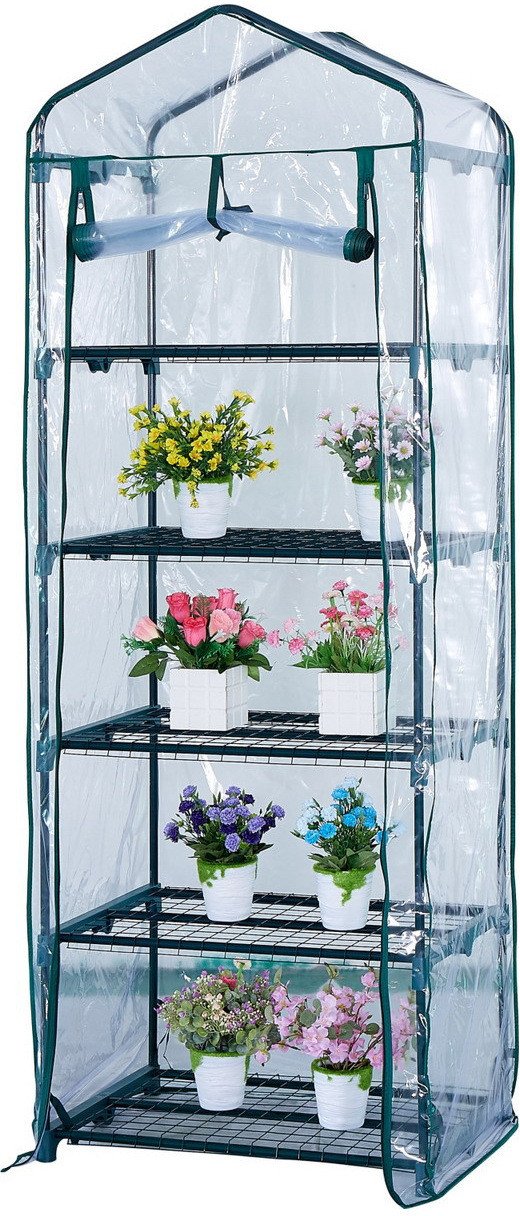 Mini SZKLARNIA OGRODOWA Balkonowa 5 -POZIOMÓW XL PIONOWA FOLIAK 69x49x187cm