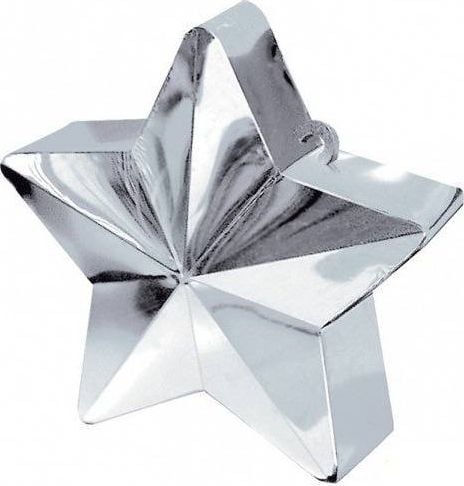 AMSCAN Obciążnik ciężarek do balonów napełnionych helem - Gwiazda srebrna - 170 g. uniwersalny