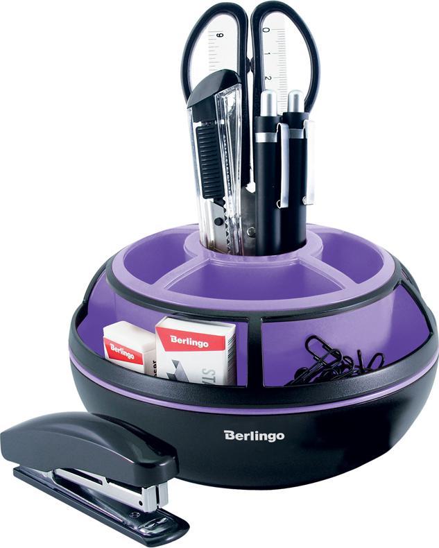 Berlingo PRZYBORNIK OBROTOWY BERLINGO Z WYPOSAŻENIEM CZARNO FIOLETOWY 91105