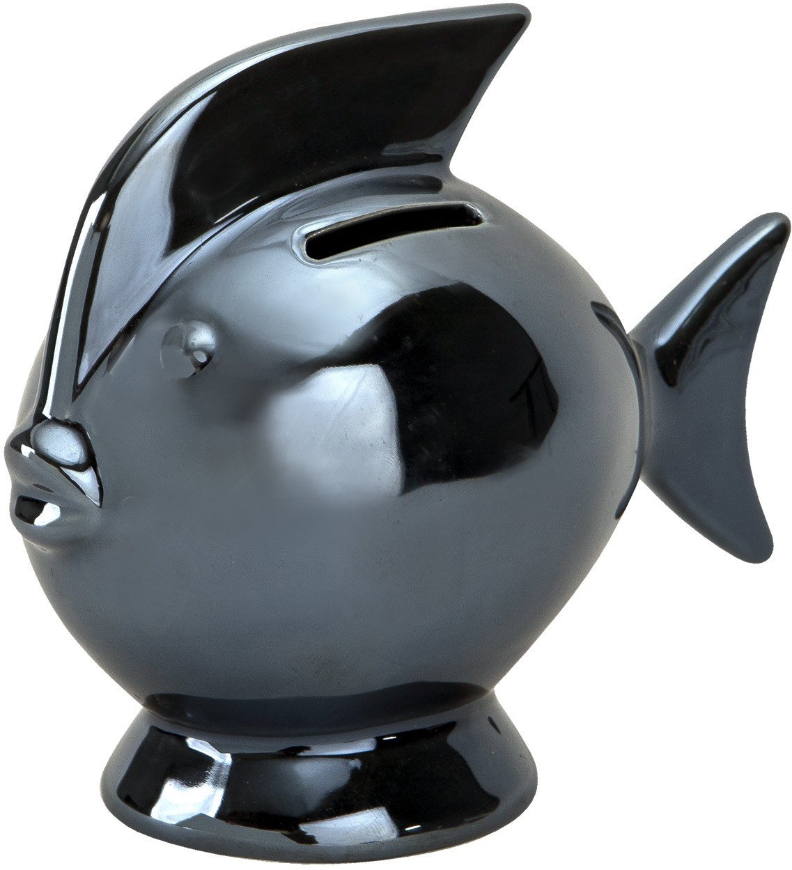 Skarbonka ceramiczna Ryba granatowa mała 14x7,5 cm