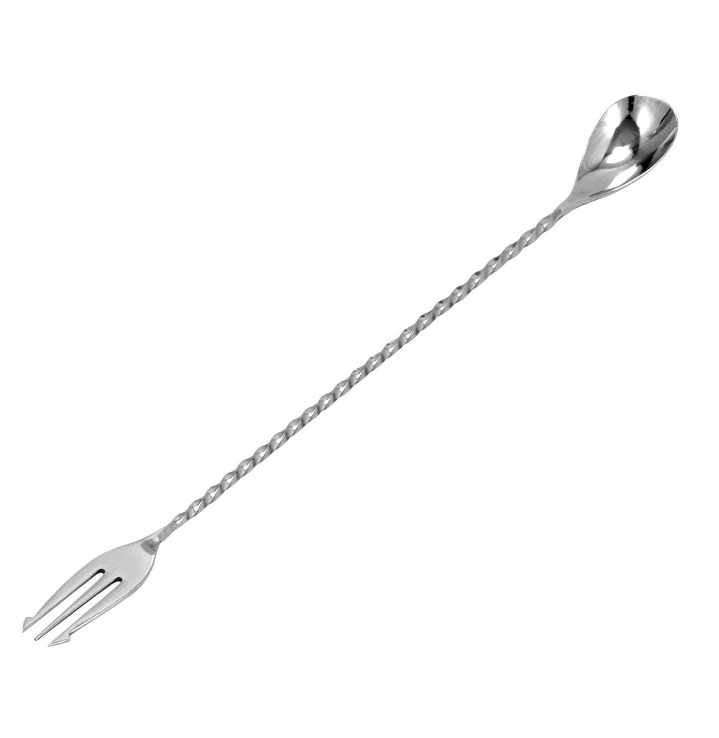 Łyżka barmańska z widelcem 40 cm stalowa