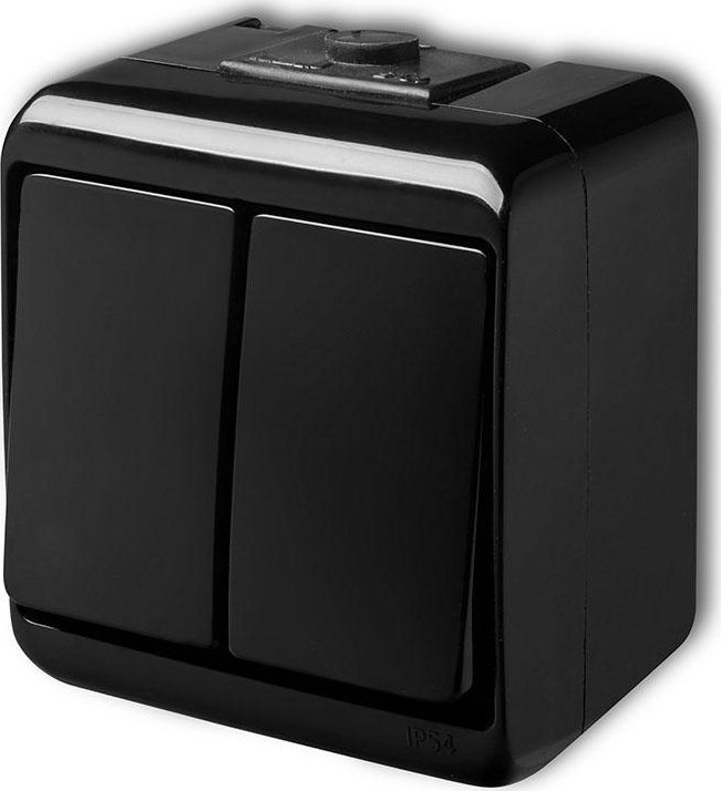 Karlik Karlik Junior czarny - łącznik świecznikowy IP54 - 12WHE-2