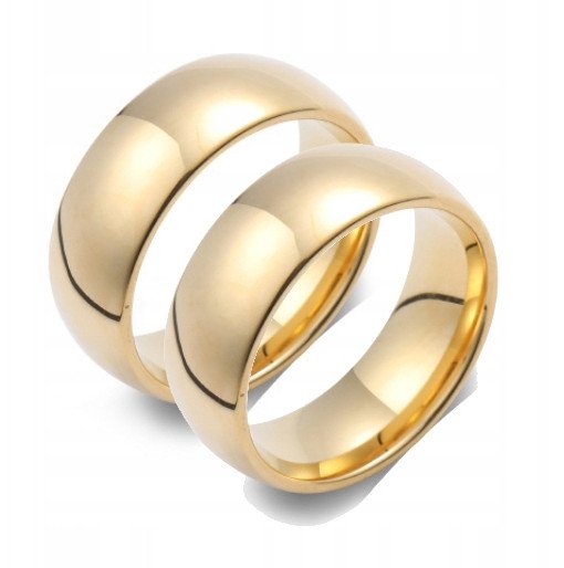 ZŁOTE OBRĄCZKI ŚLUBNE KLASYCZNE STAL 316L PARA PL