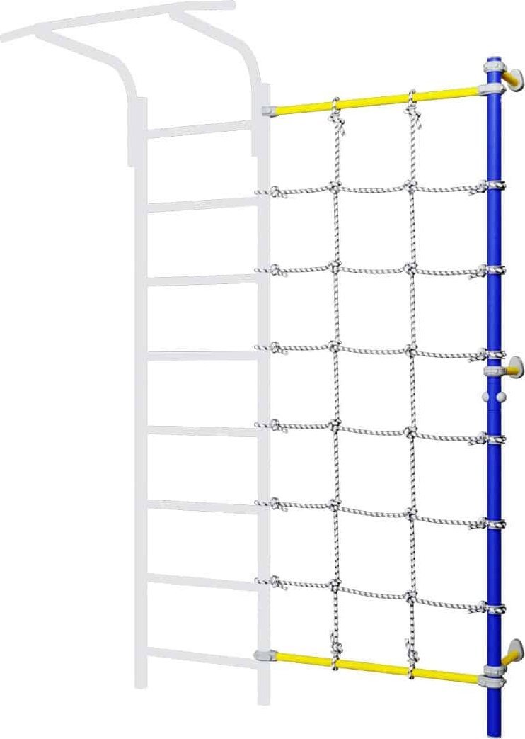Małpiszon Słupek przyścienny z siatką do drabinki niebieski Kometa