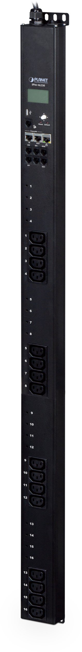 PLANET Vertical IP-based 16-port rozdzielacz zasilania PDU 0U Czarny