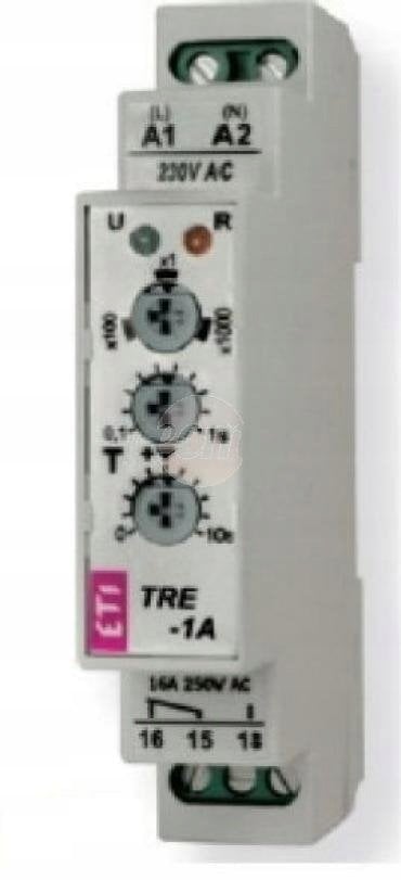 Eti-Polam Przekaźnik czasowy modułowy 1sek-10000sek 1P 16A 230V AC opóźnione włączenie TRE-1A 002470027