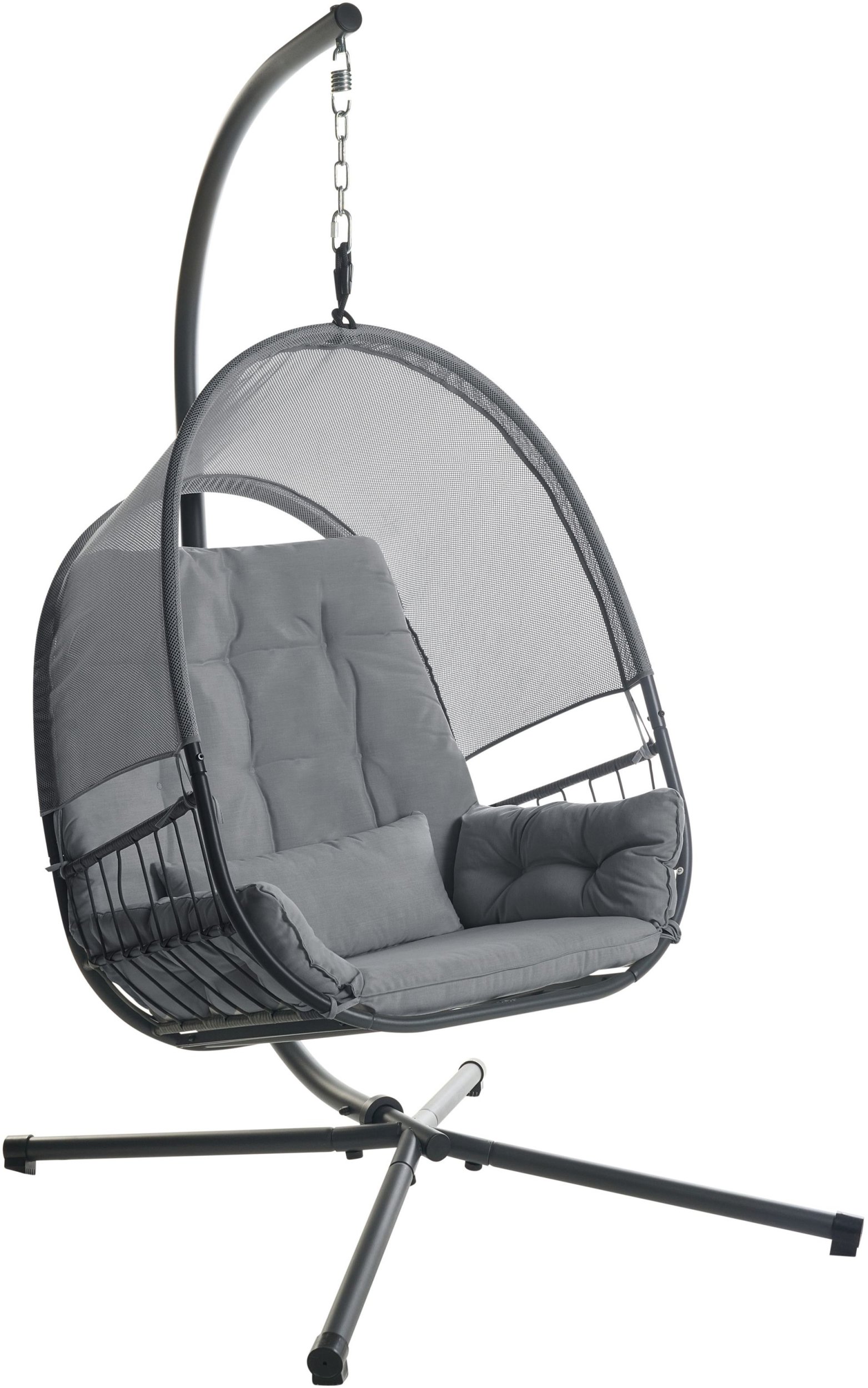 Fotel wiszący ze stojakiem ciemnoszary ALVIANO