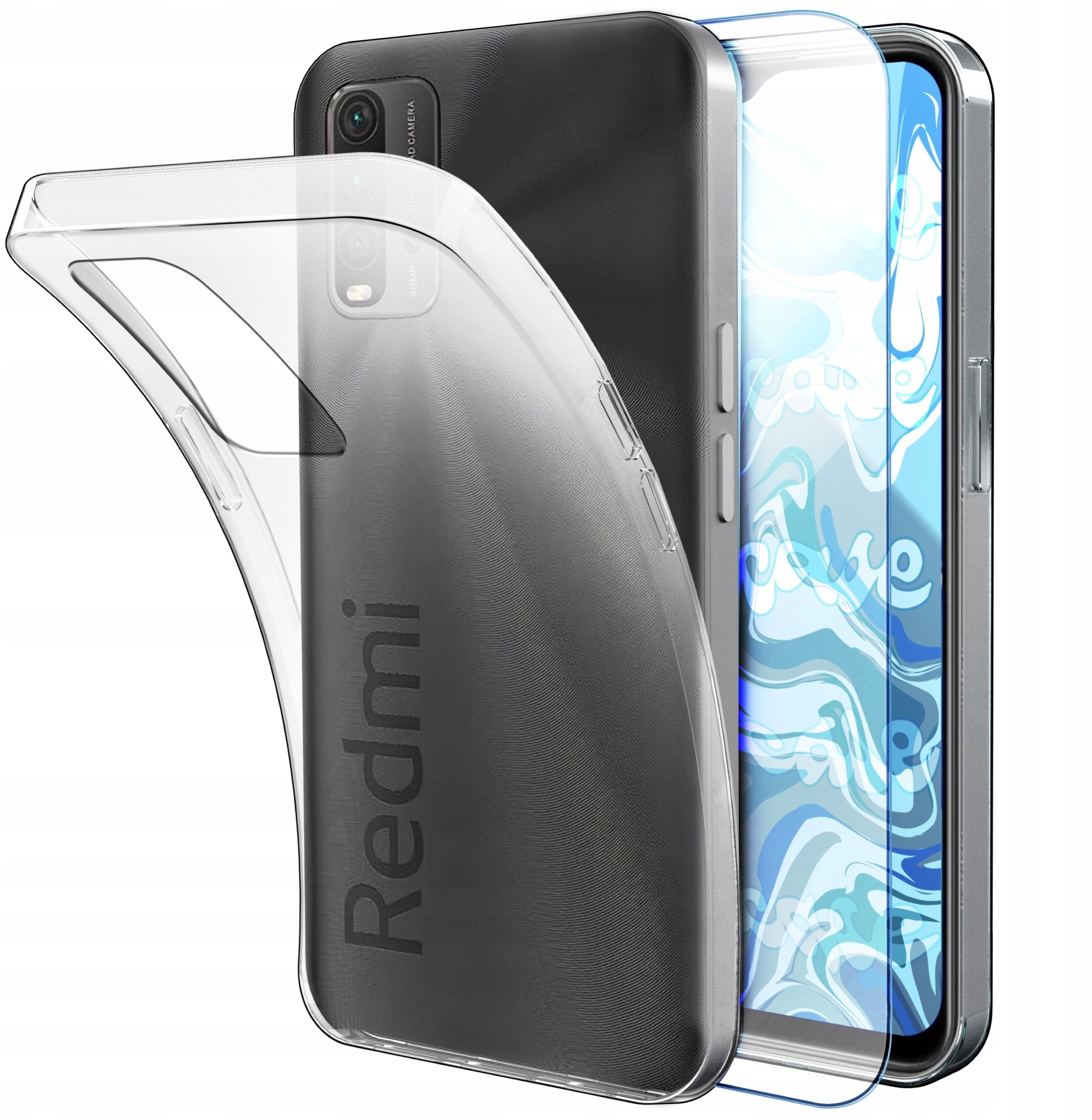 Etui Do Xiaomi Redmi 9T / Poco M3 (Przezroczyste, Silikonowe, Case) Szkło