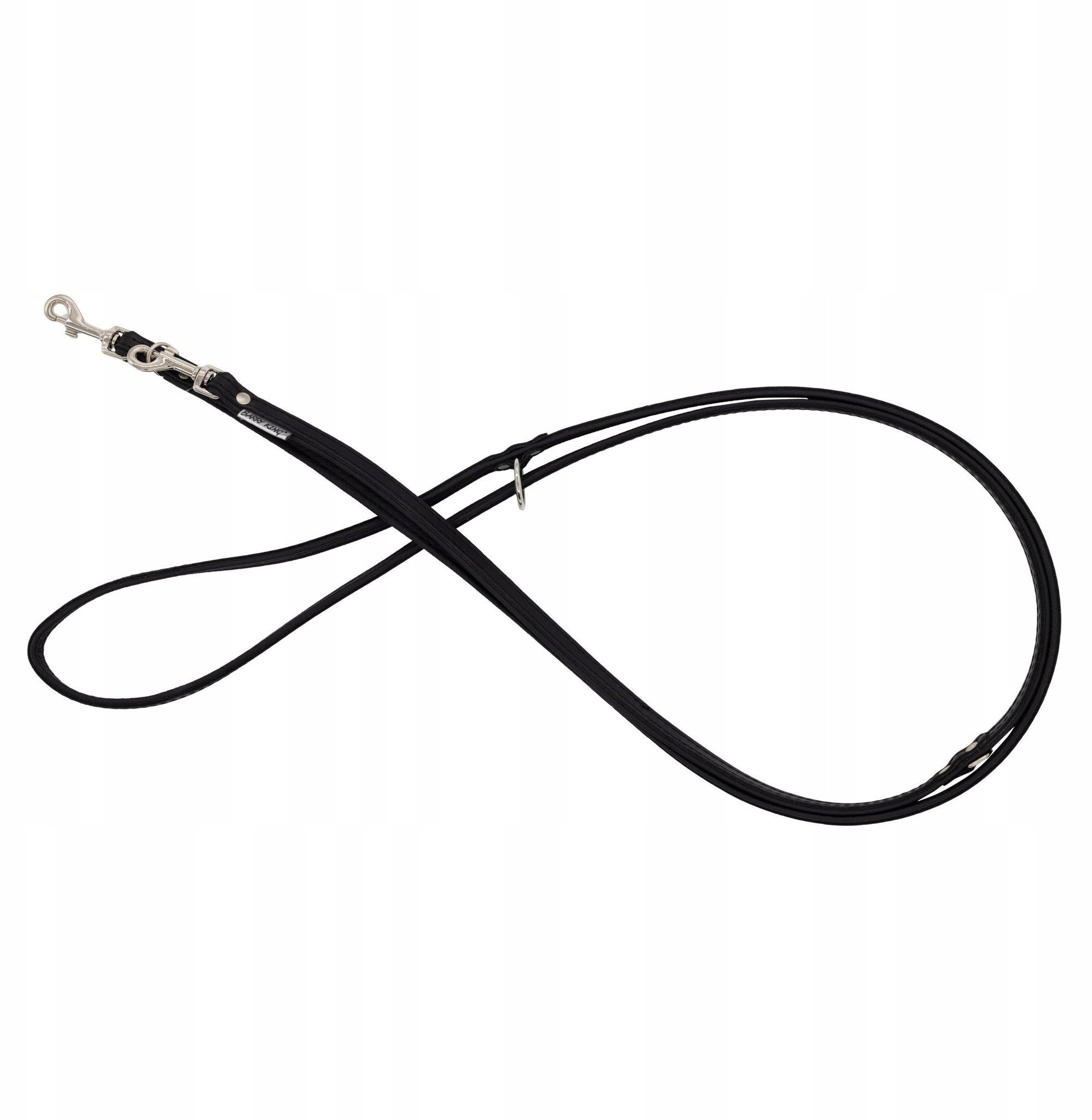 Smycz regulowana sk�rzana dla psa, czarny/czarny, XS-S, 12mm/200cm