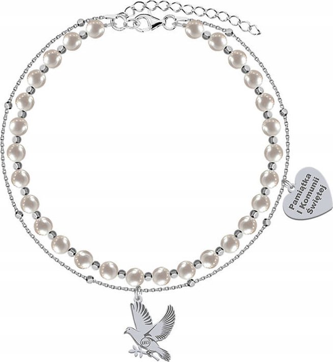 Radziszewska Jewellery I KOMUNIA ŚWIĘTA Bransoletka z Gołębiem srebro GRAWER GRATIS