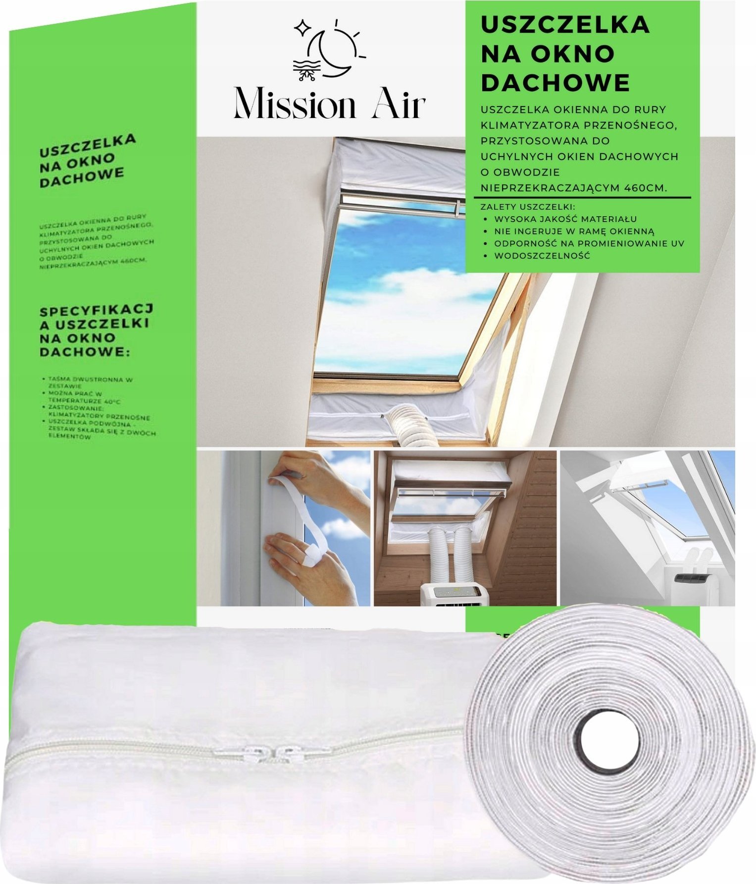 Uszczelka okienna klimatyzatora na okno dachowe
