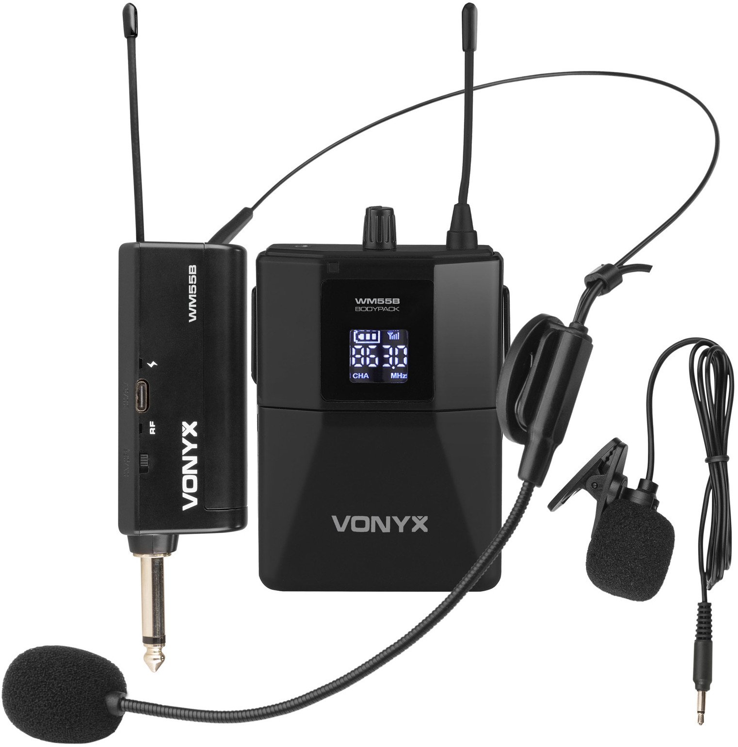 Bezprzewodowy zestaw mikrofonowy WM55B UHF P&P one size