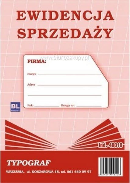 Typograf DRUK EWIDENCJA SPRZEDAŻY PION A5 48010 TYPOGRAF