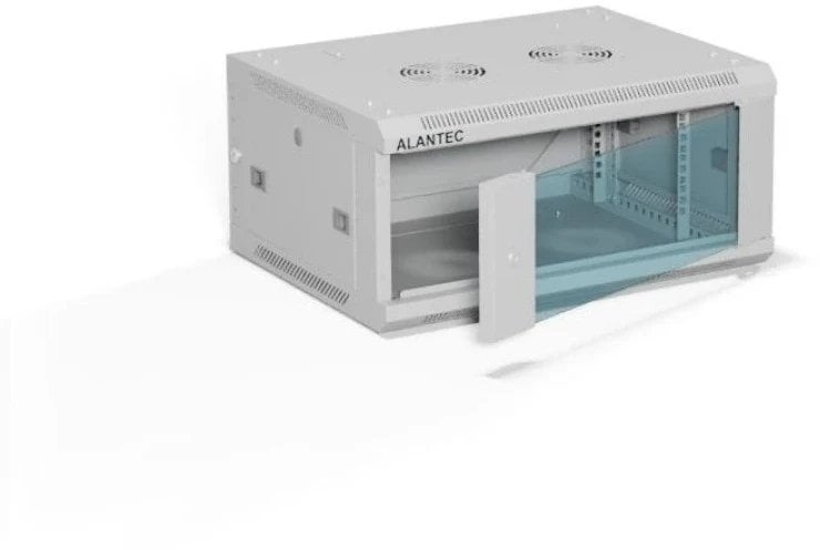 Szafa wisząca 19" 4U 600x450, drzwi szklane jednoskrzydłowe, tył osłona pełna demontowalna, osłony boczne pełne demontowalne zam