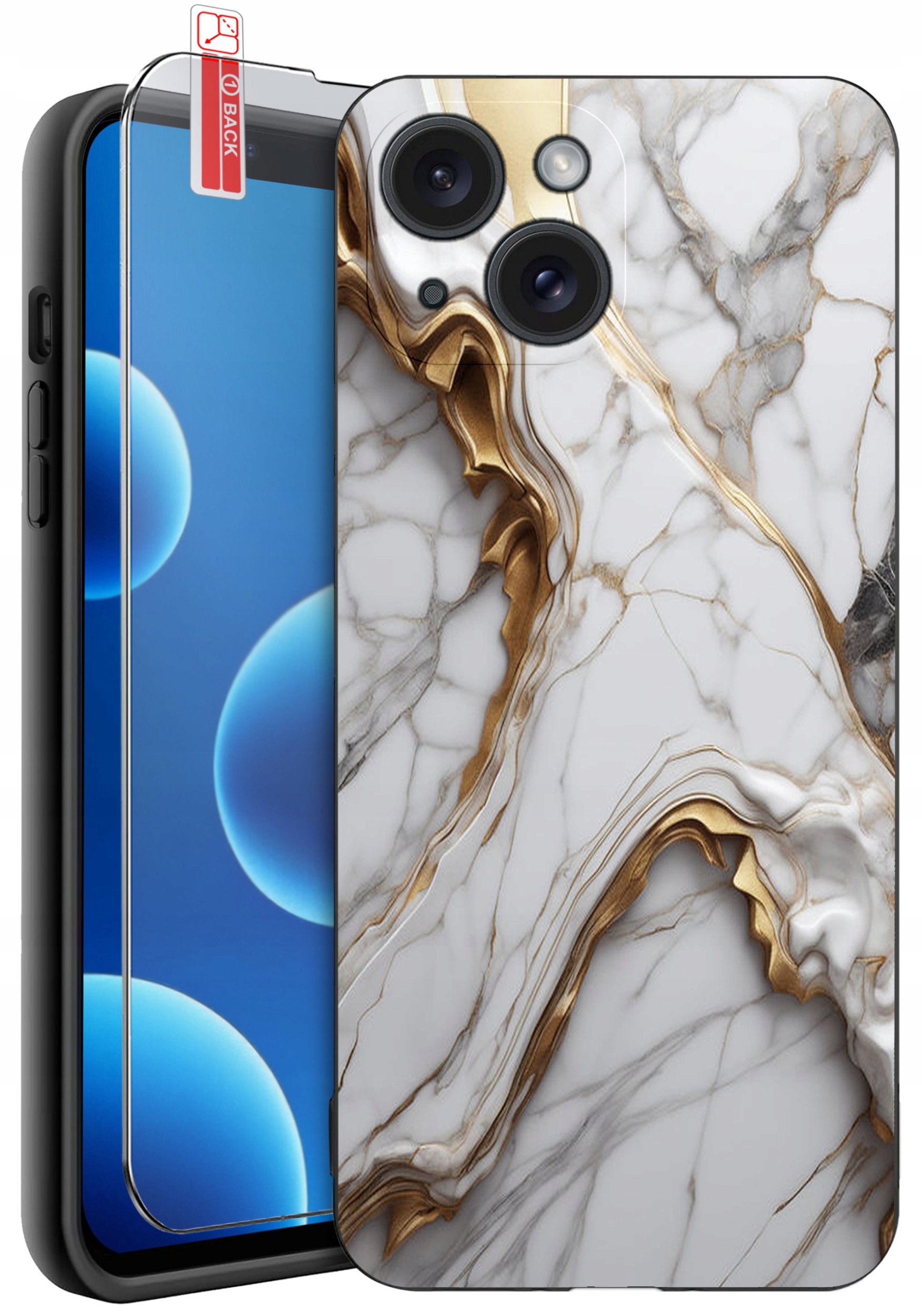 ETUI do iPhone 13 | 14 | WZORY | SILIKONOWE MATT CASE + SZKŁO 9H