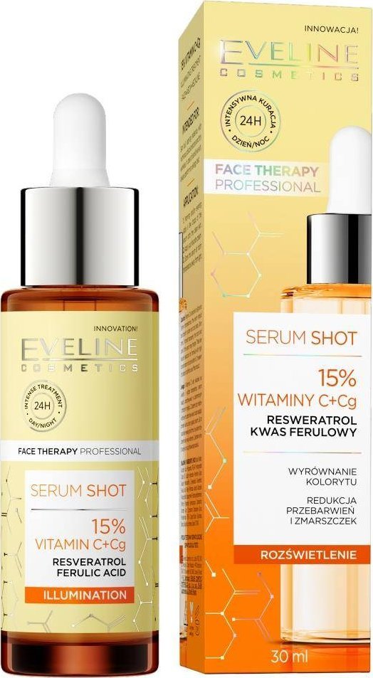 Eveline Face Therapy Professional Serum Shot - kuracja rozświetlająca z 15% witaminą C 30ml