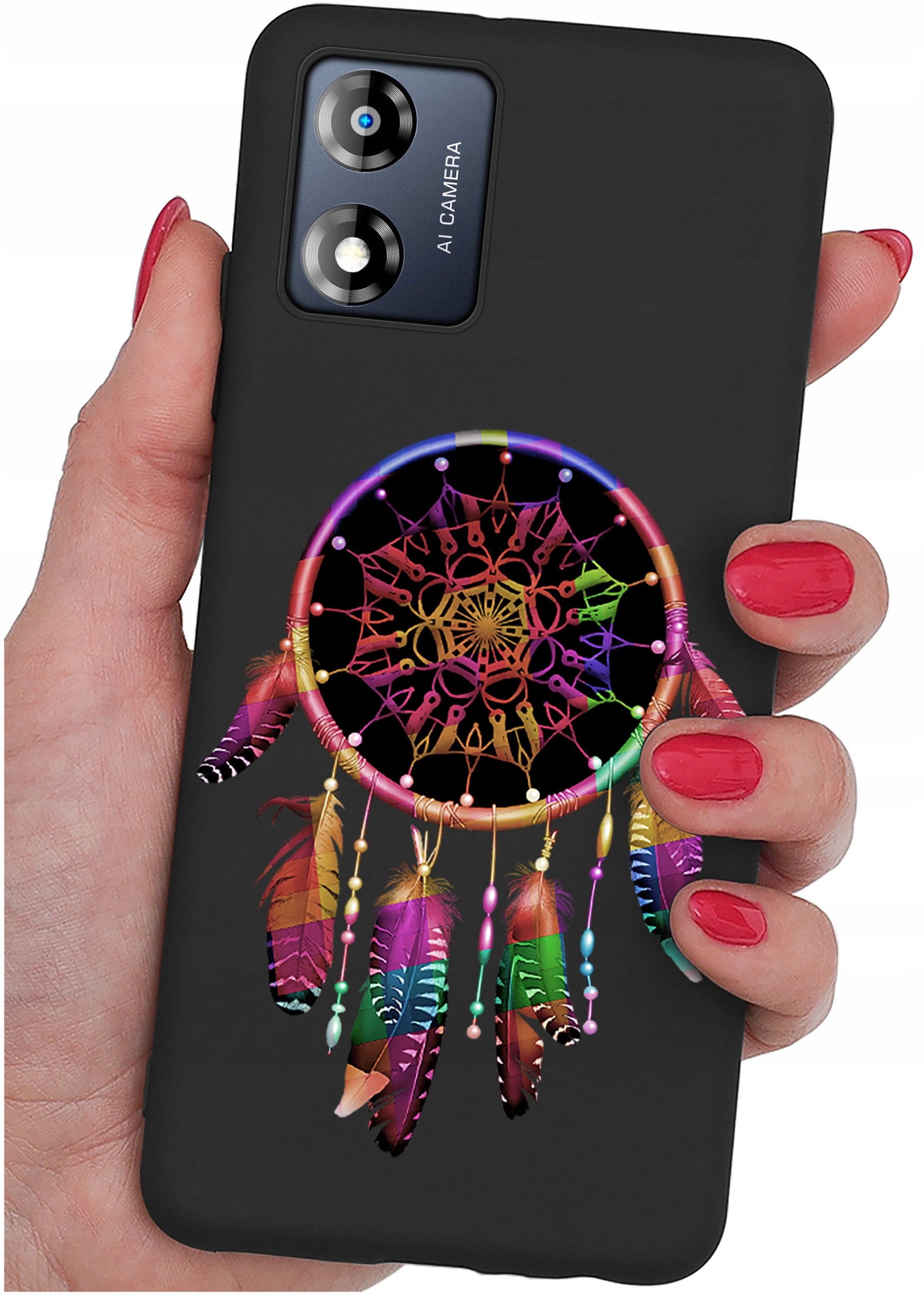 Etui do Motorola Moto E13 WZORY |SILIKONOWE MATT CASE + SZKŁO 9H