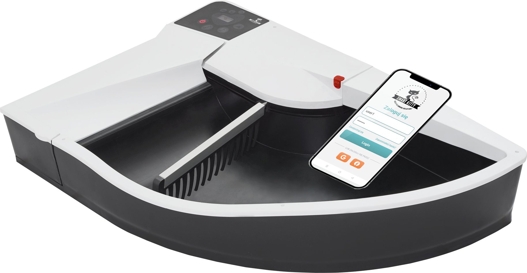 Smart Kitty Automatyczna Kuweta Otwarta Biało-czarna