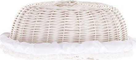 WickerPL Wiklinowa Wybielana Taca z Pokrywą i Obszyciem 33 H13 cm