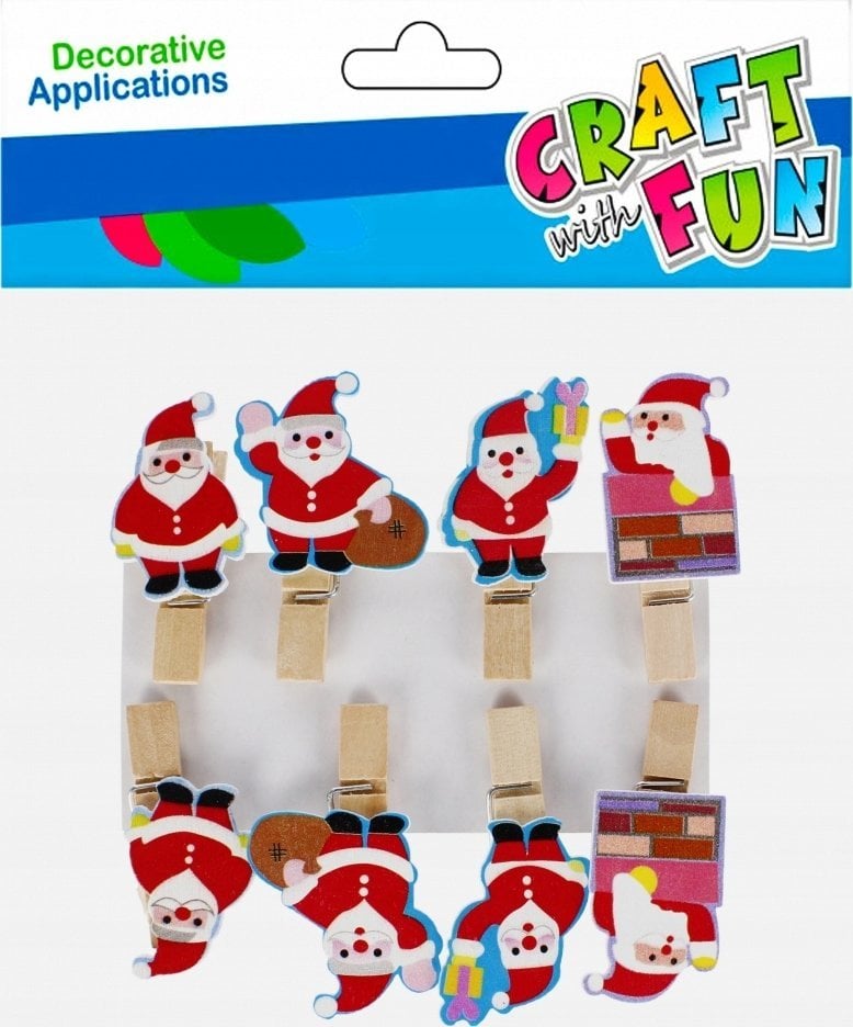 Craft with Fun OZDOBA BN KLAMERKI MIKOLAJ 8SZT CF PBH 12/288