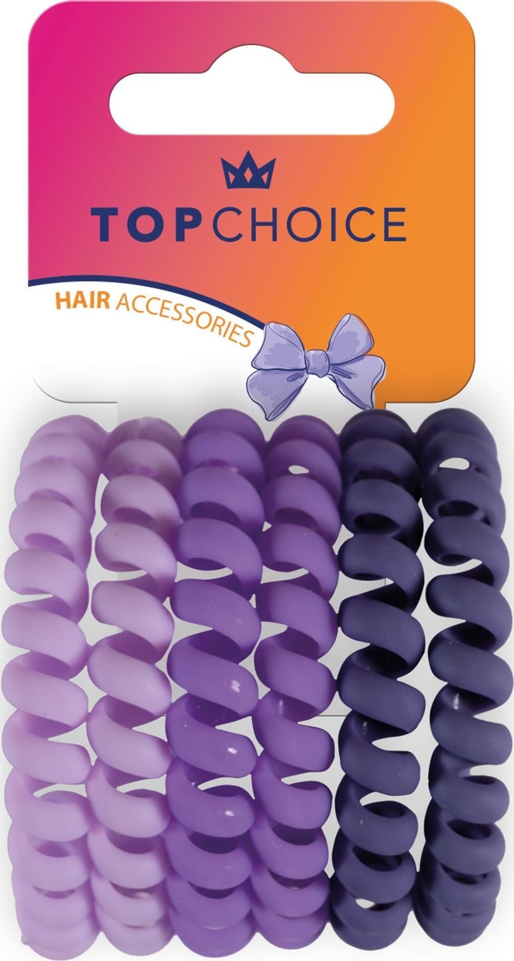 Top Choice TOP CHOICE Gumki do włosów - odcienie fioletu (20032) 1 op. - 6 szt.